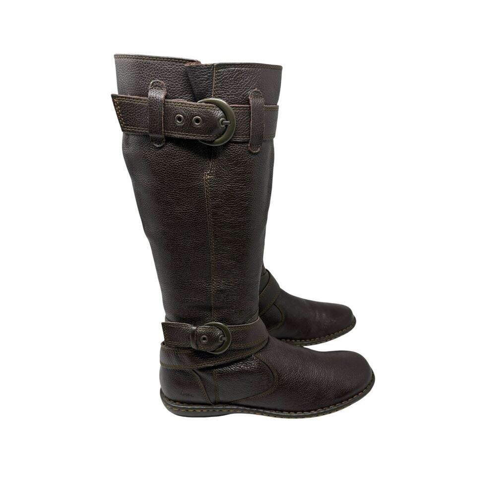 Born B.O.C. Brown Leather Tall Adjustable Calf Comfort Riding Boots US 8.5